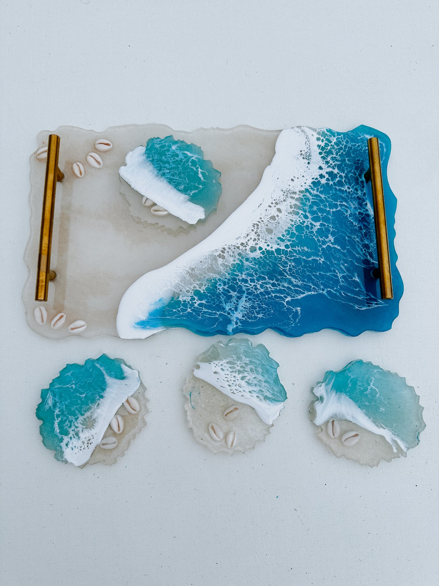 Ocean sand serving charcuterie tray