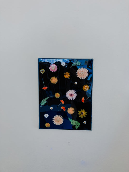 Black Canvas Floral wall art