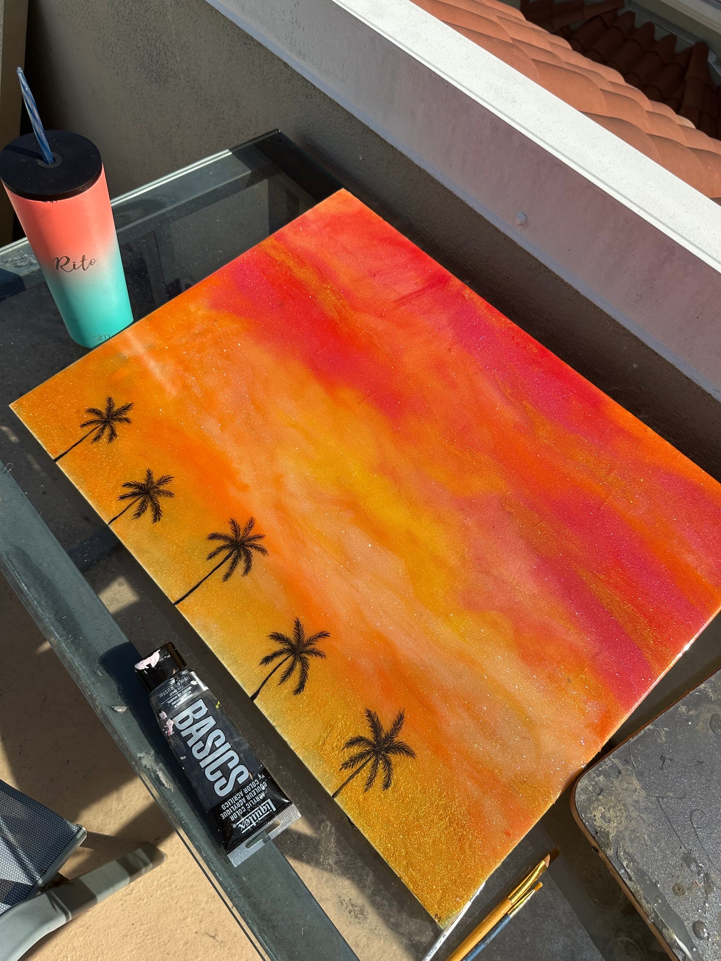 South Bay Sunset Pink 24x36” Birch wood resin wall art