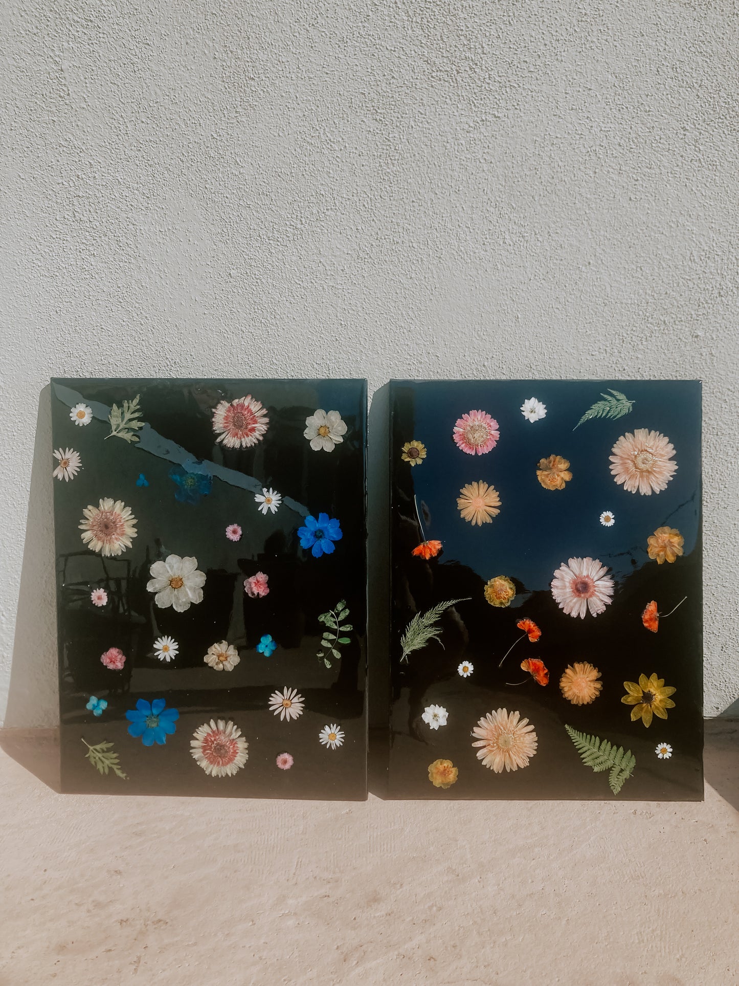 Black Canvas Floral wall art