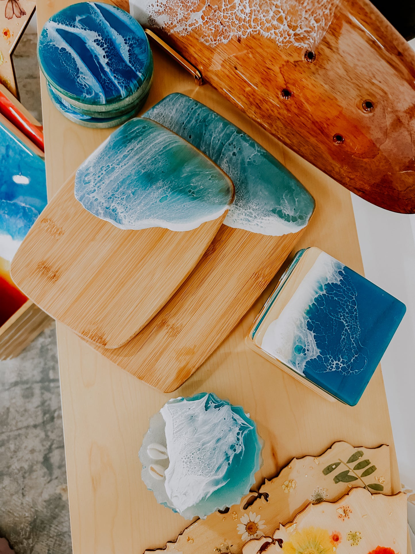 Ocean sand serving charcuterie tray
