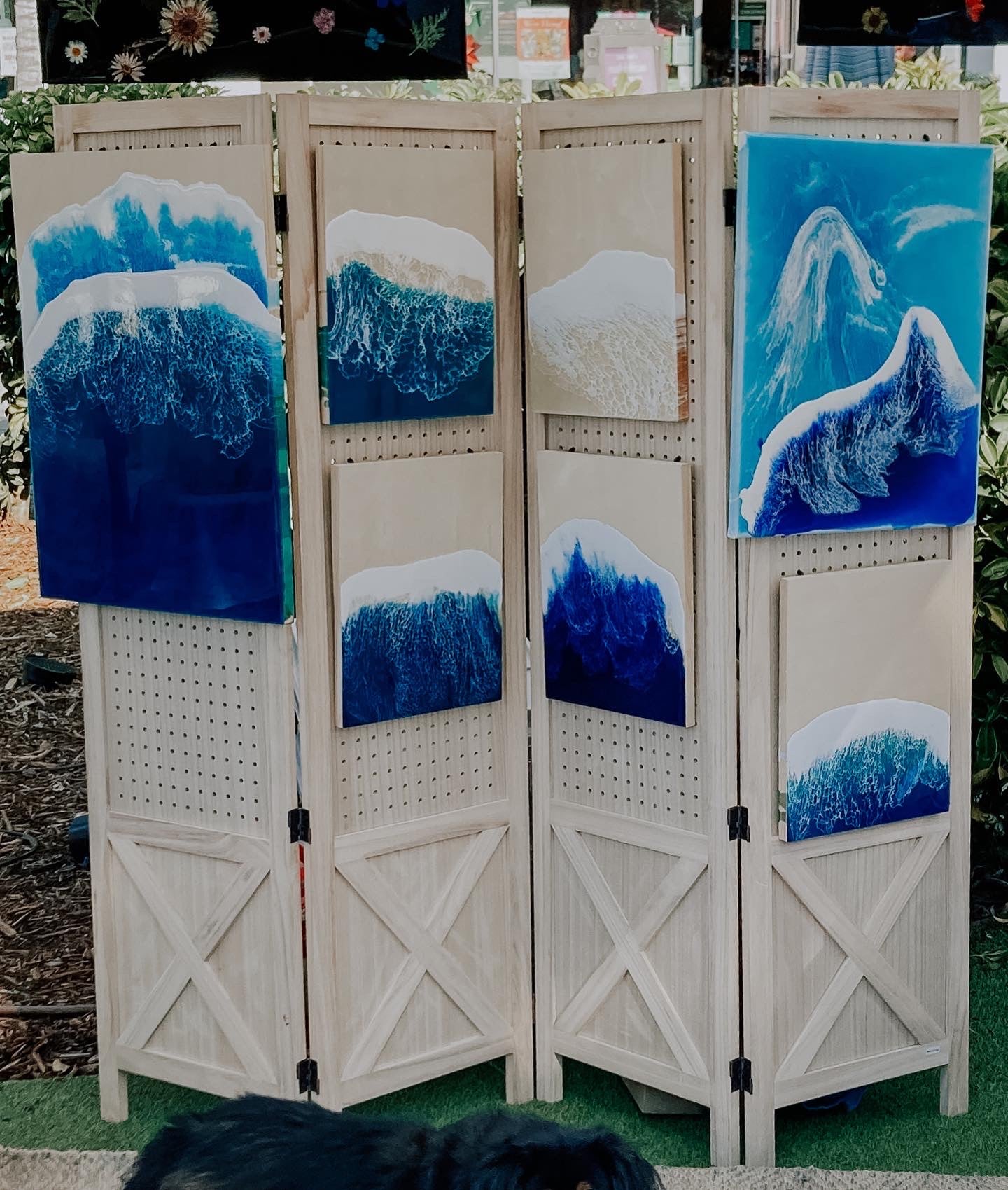 Large 3D ocean birch canvas