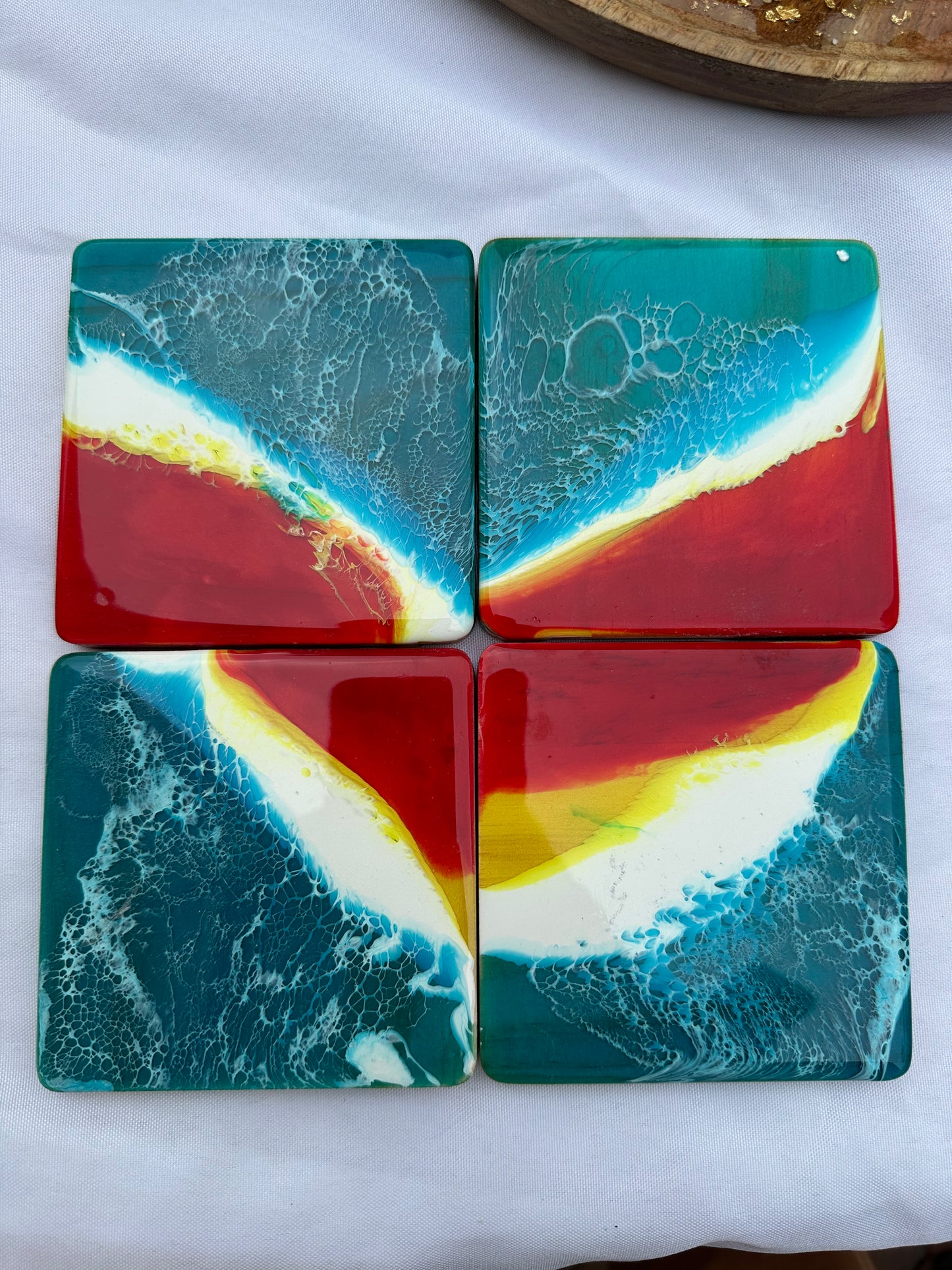 Beach Sunset Wooden Coasters