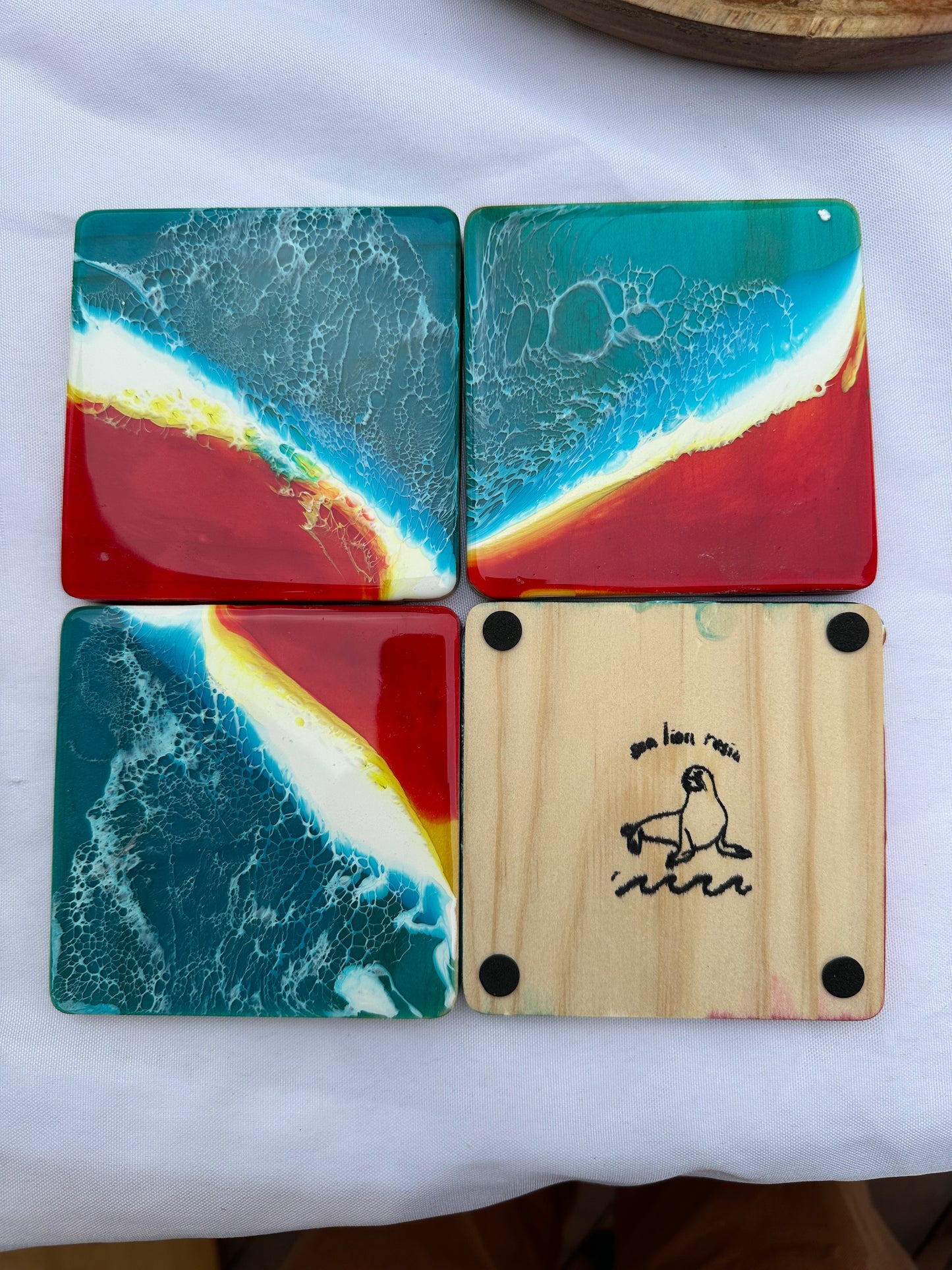 Beach Sunset Wooden Coasters