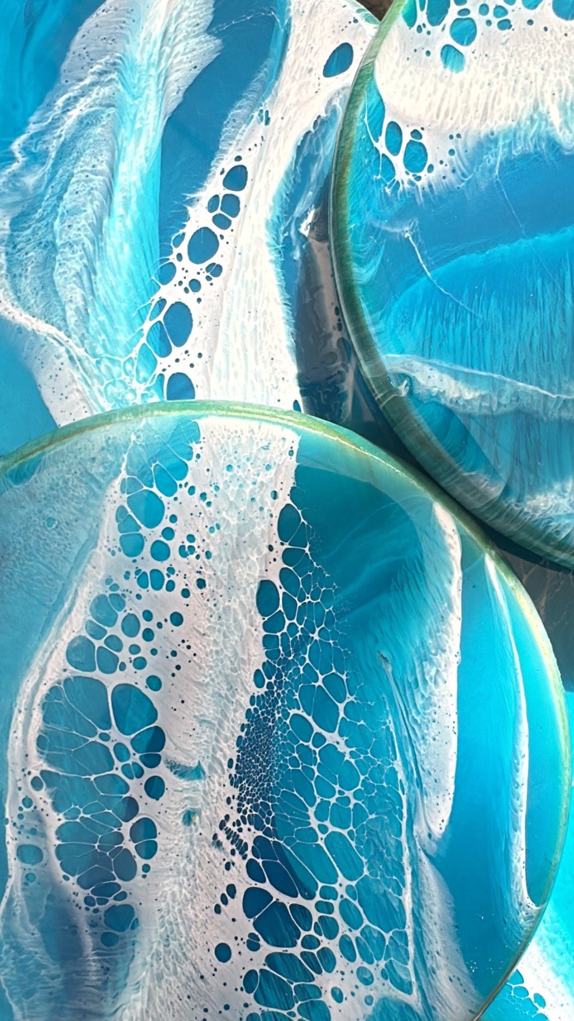 deep ocean marbled coasters set of 4