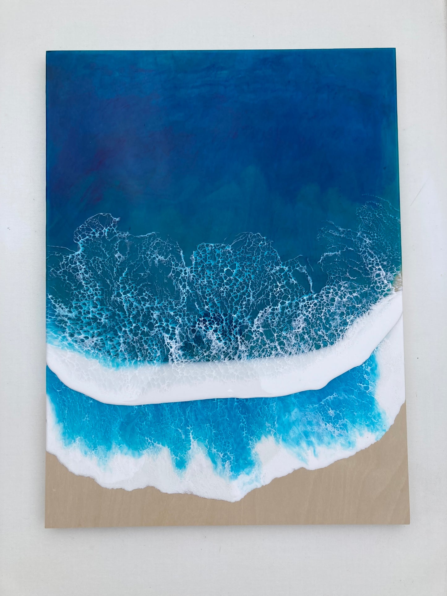 Large 3D ocean birch canvas