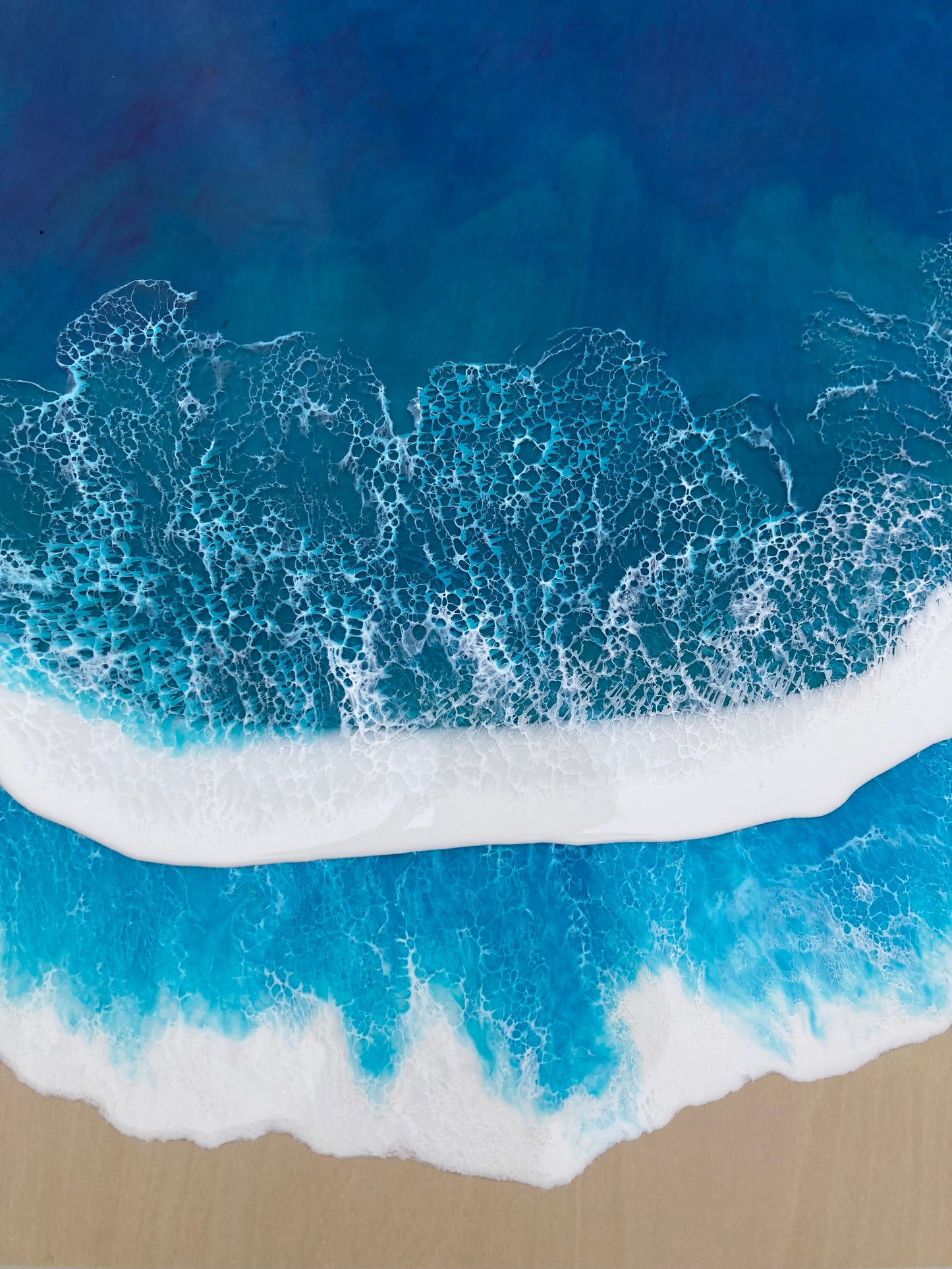 Large 3D ocean birch canvas