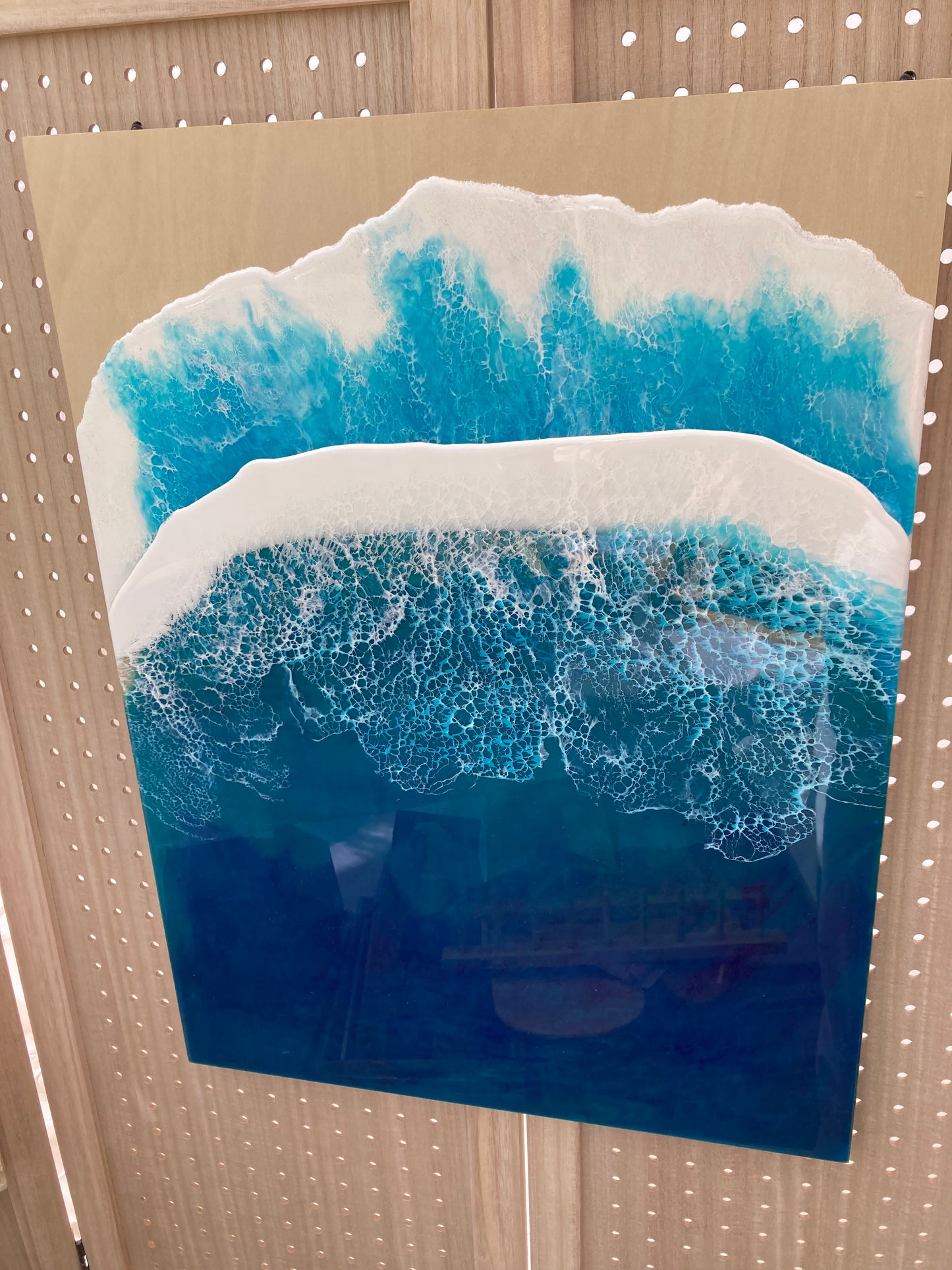 Large 3D ocean birch canvas