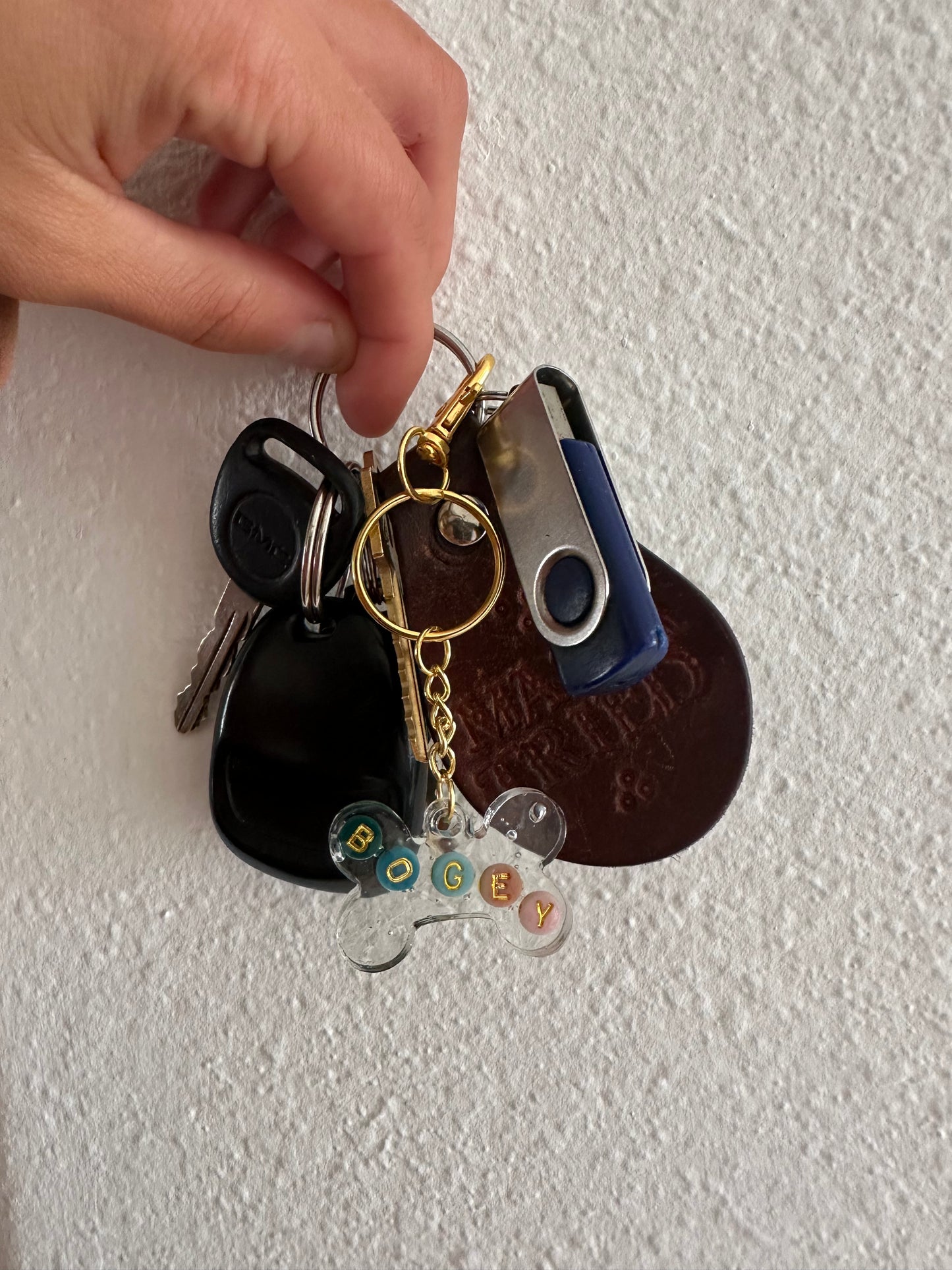 Dog tag Keychain or Collar Charm
