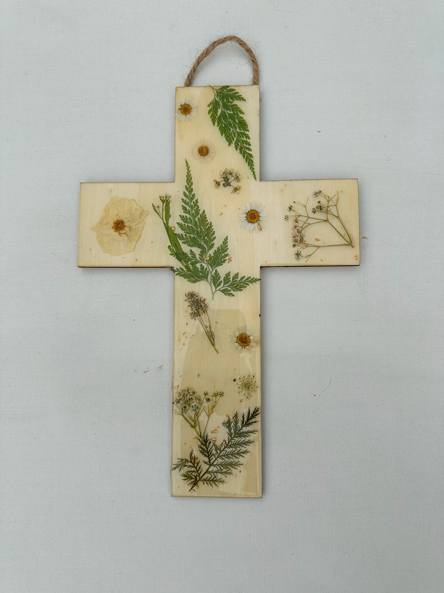 Flowered Cross front door sign