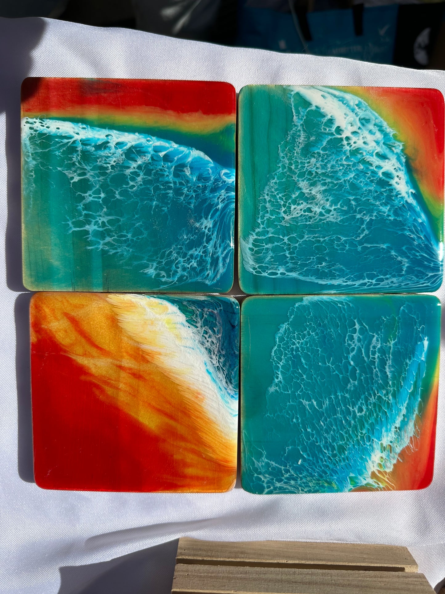 Beach Sunset Wooden Coasters