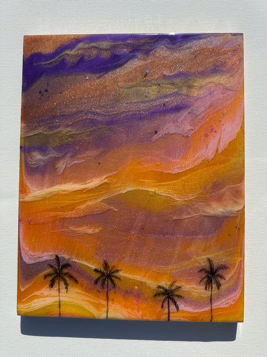 South Bay Sunset Purple 11x14" Birch wood resin wall art