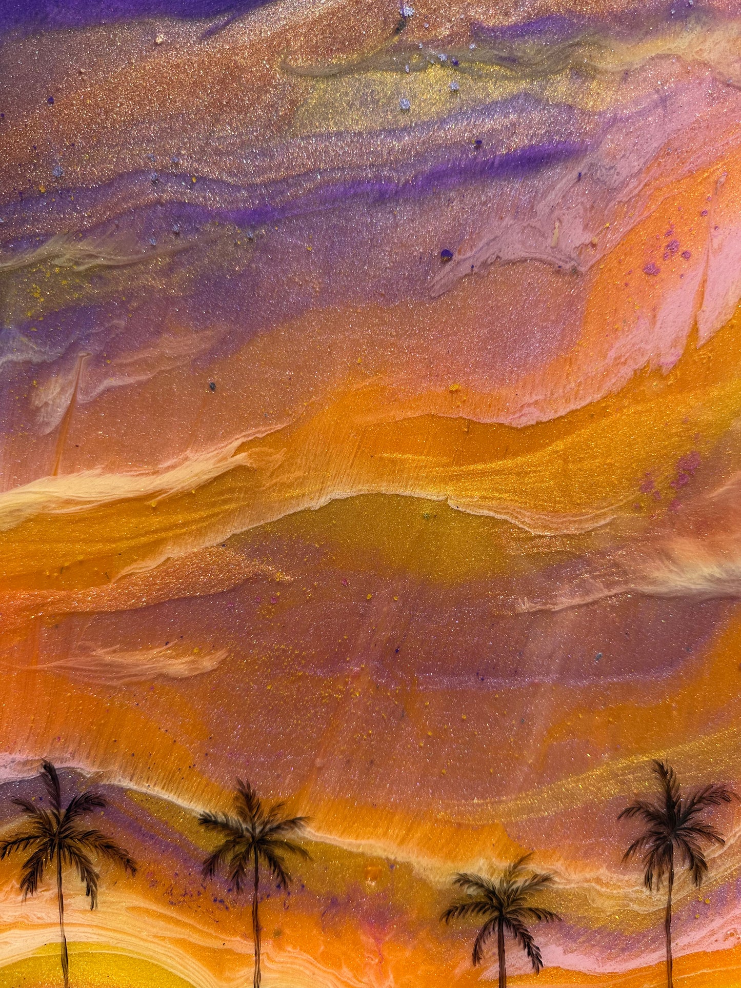 South Bay Sunset Purple 11x14" Birch wood resin wall art