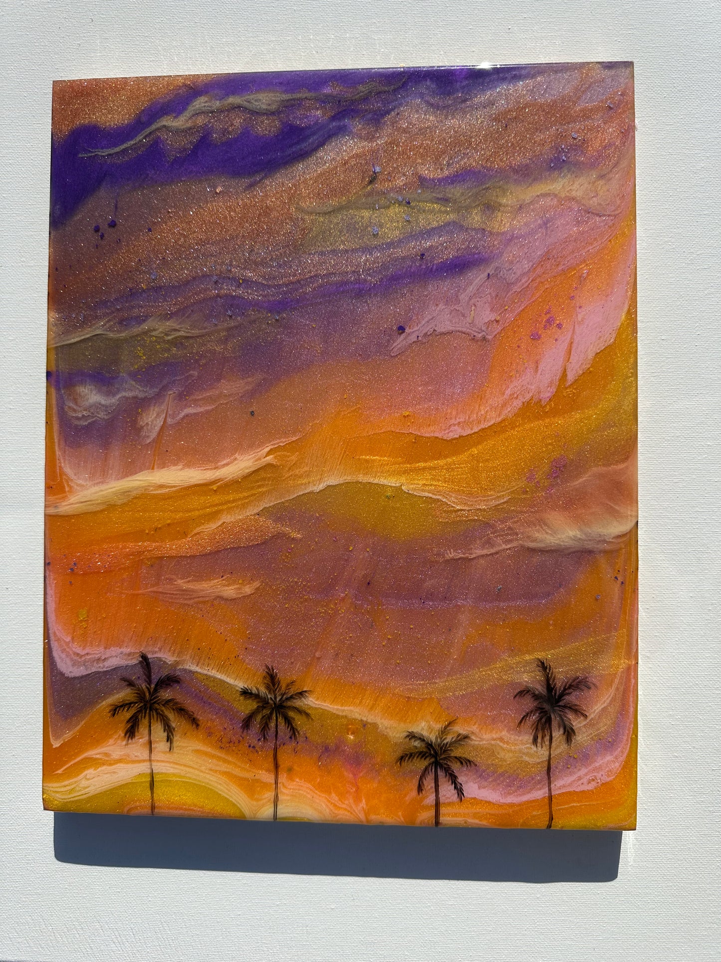 South Bay Sunset Purple 11x14" Birch wood resin wall art