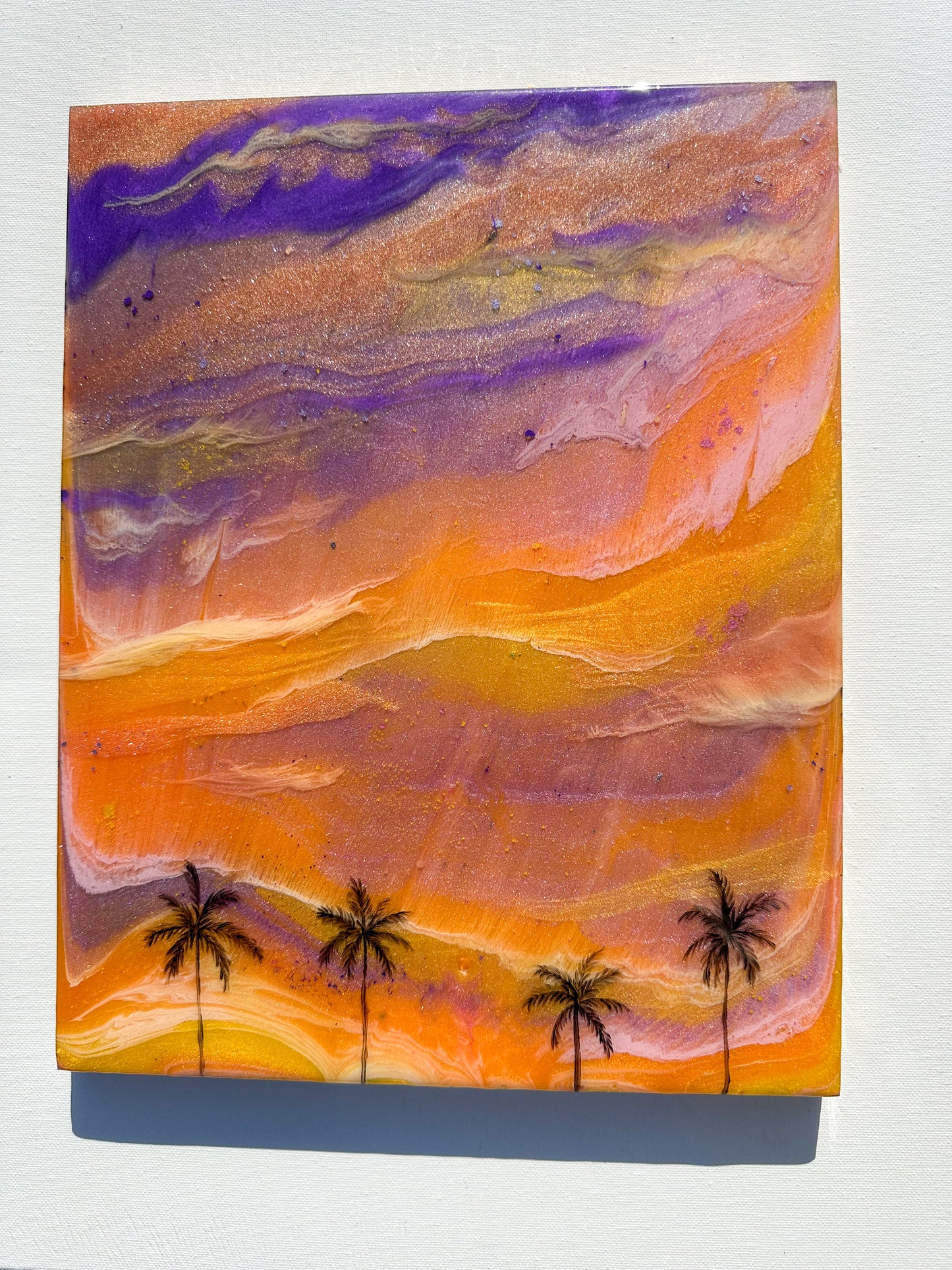 South Bay Sunset Purple 11x14" Birch wood resin wall art
