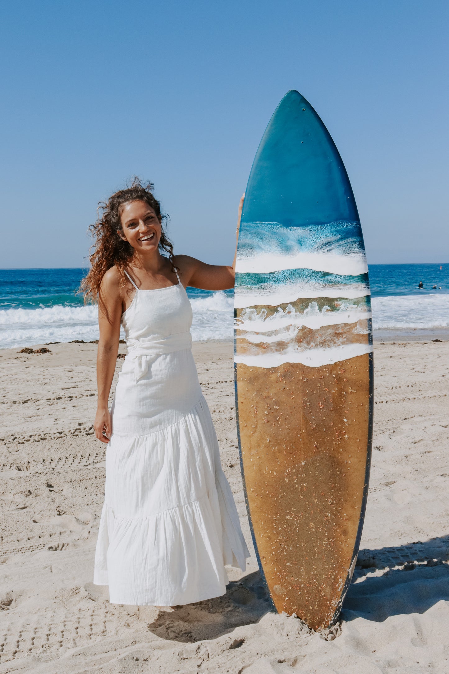 Local Sand and Opaque Waves Surfboard Art