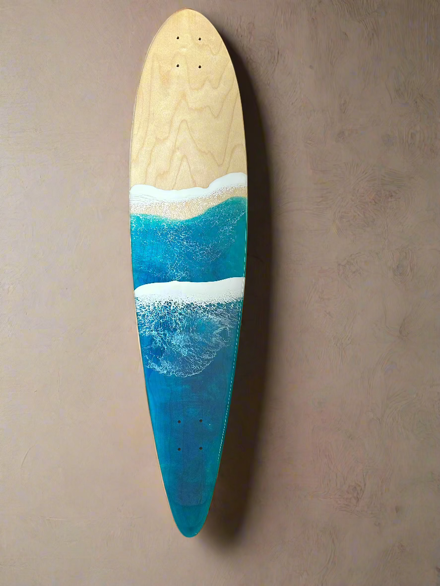 Ocean Wave Long board deck wall art