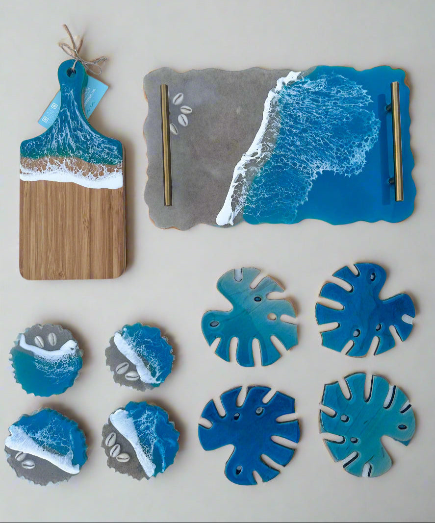 Ocean sand serving charcuterie tray