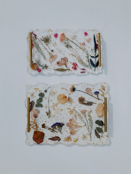 large tray custom bouquet preservation ~ charcuterie serving platter wedding flowers gift for bride keepsake with handles