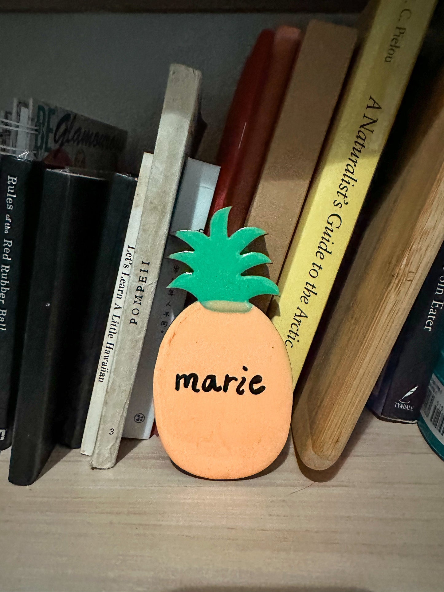 Pineapple 3d resin wall art bookshelf decor baby name custom tropical fruit Hawaii tiki decor