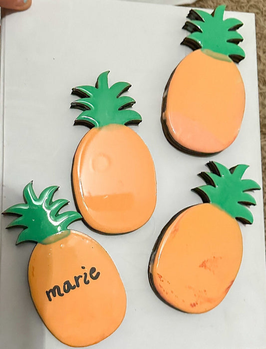 Pineapple 3d resin wall art bookshelf decor baby name custom tropical fruit Hawaii tiki decor