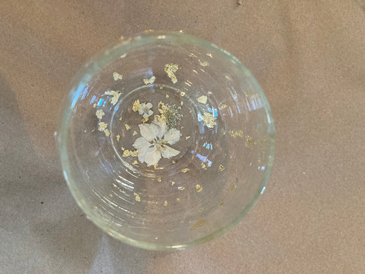 wild flower stemless wine glasses