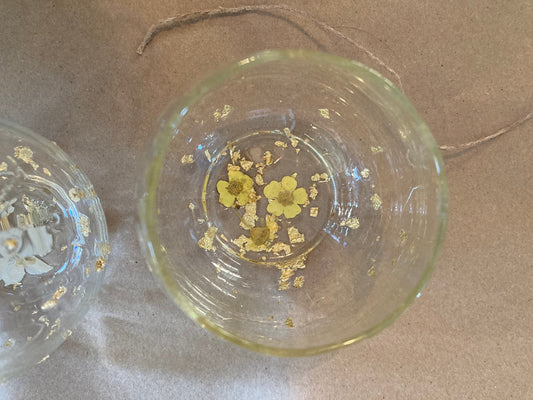 wild flower stemless wine glasses