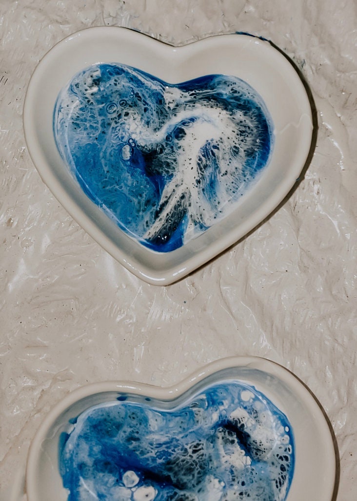 wave heart ring dish