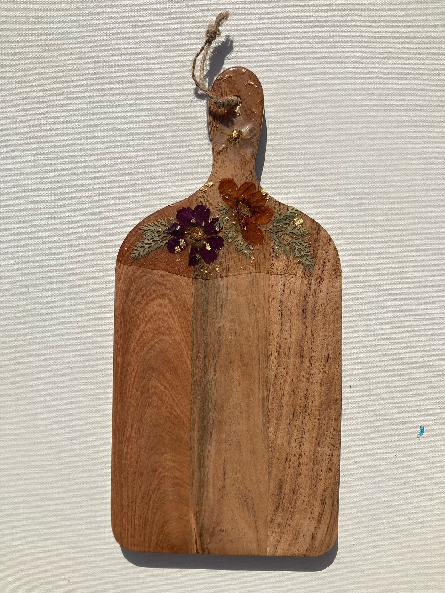 acacia pressed flower serving board