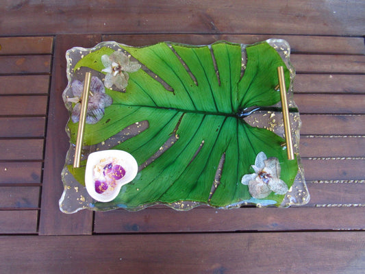 Monstera serving tray