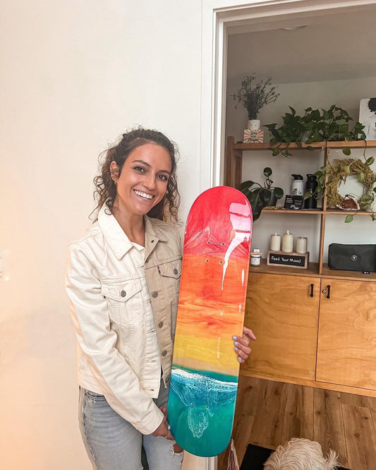 Sunset Wave skateboard deck