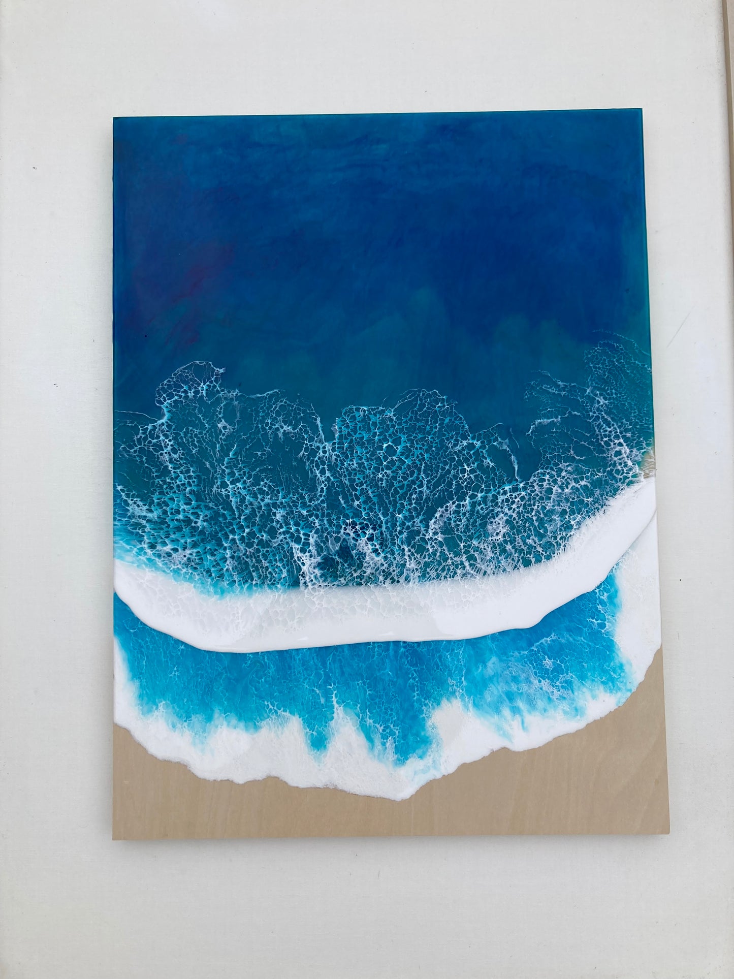 Large 3D ocean birch canvas