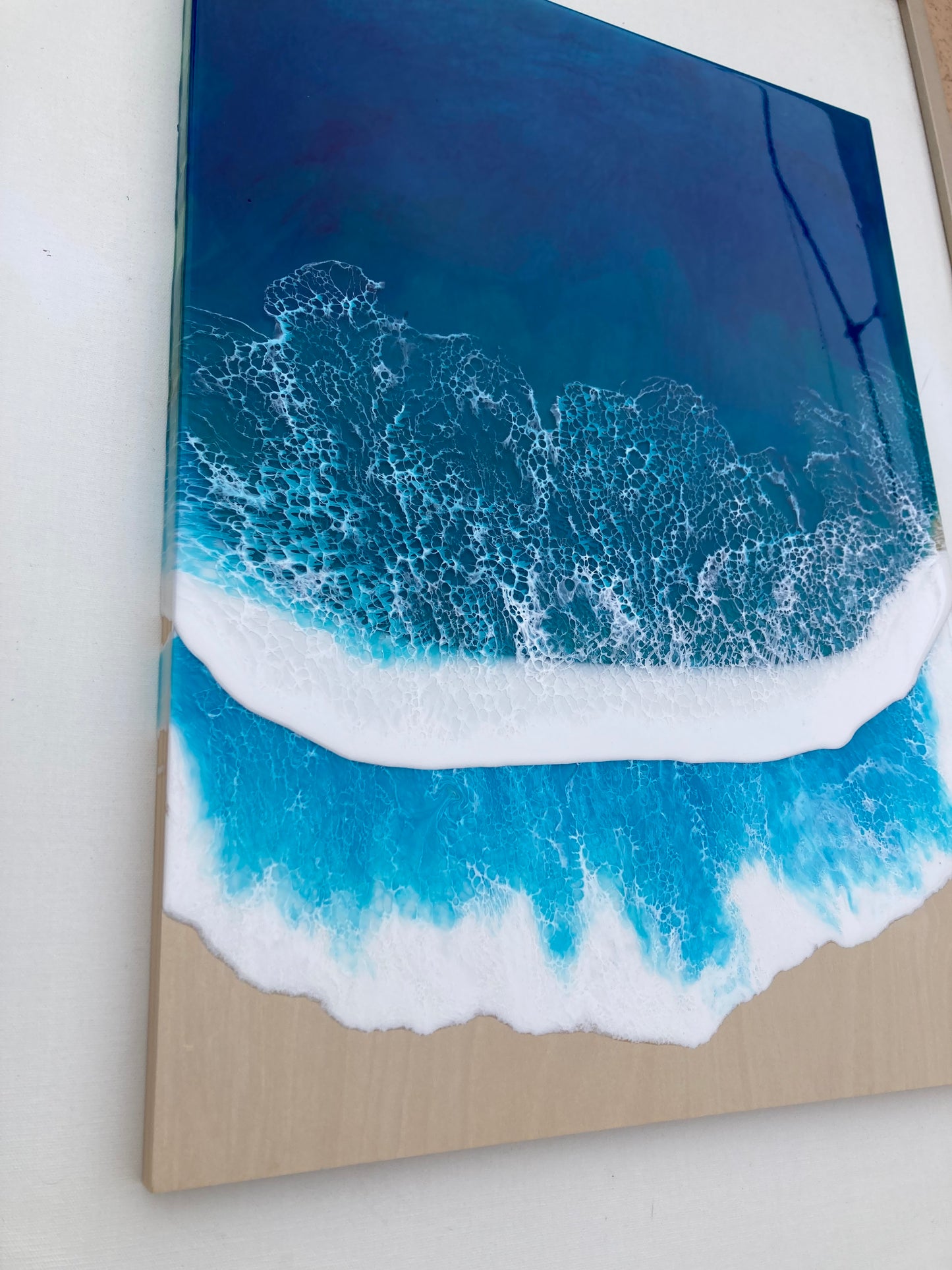 Large 3D ocean birch canvas