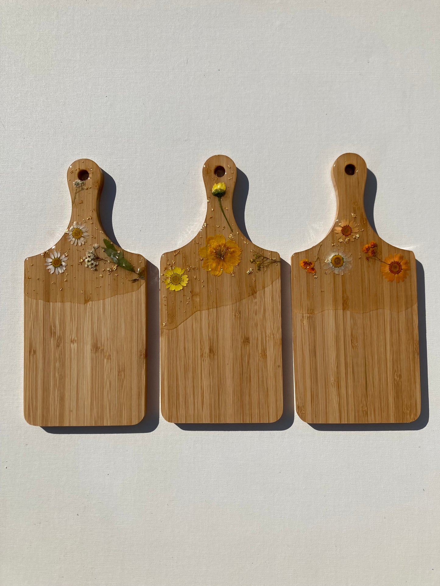 bamboo pressed flower charcuterie board
