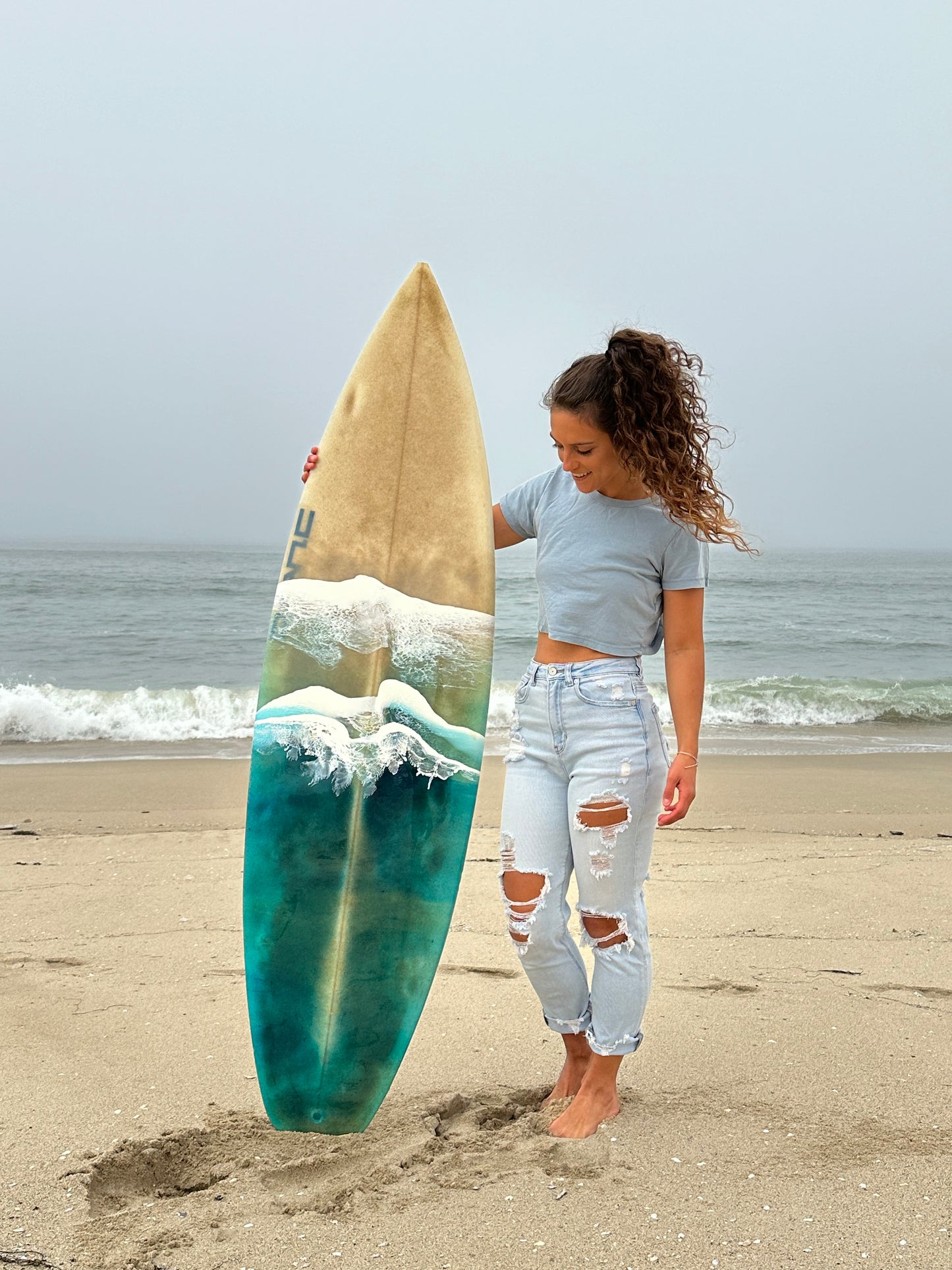 Hermosa Sand Surfboard Art