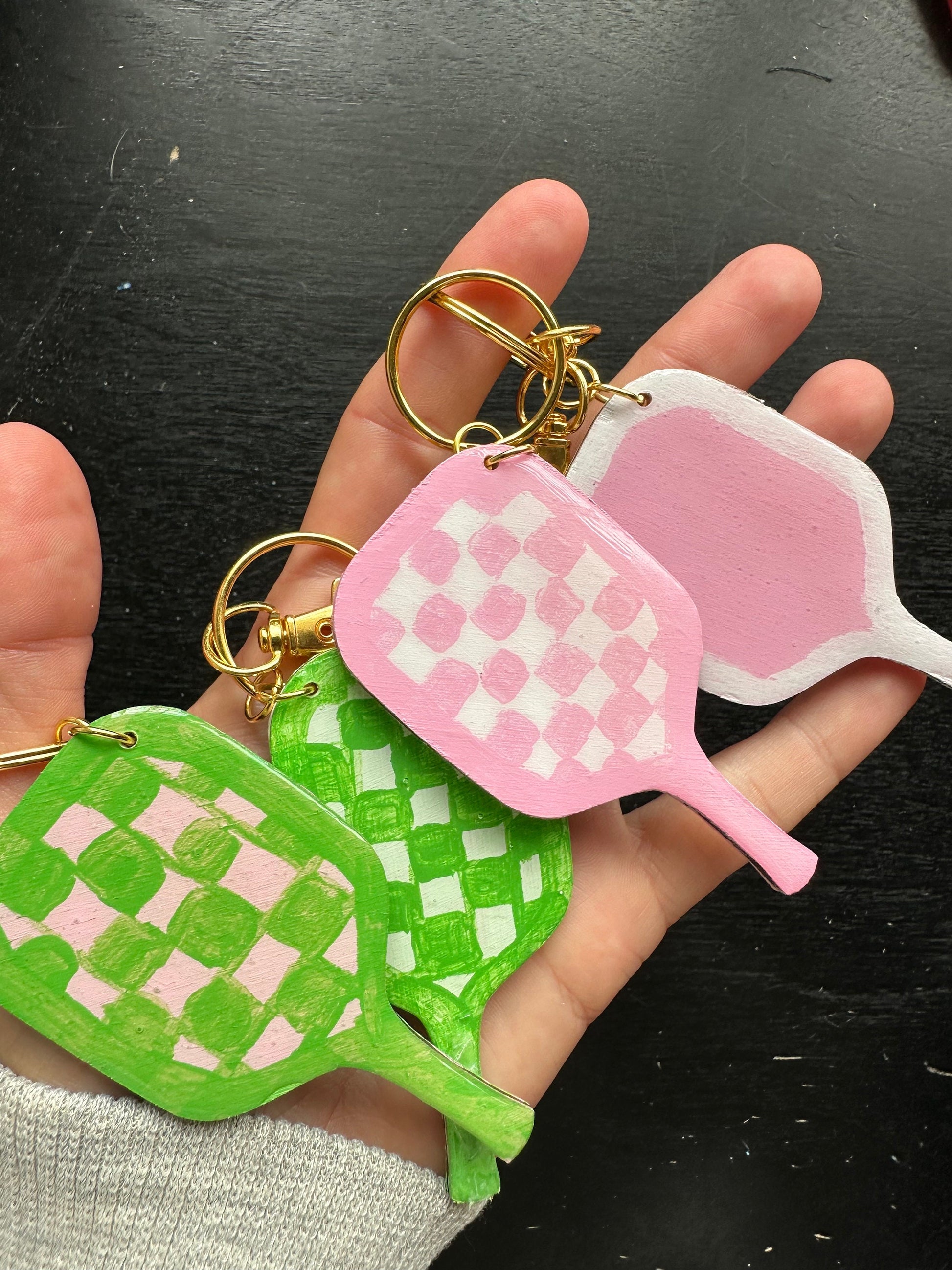 Pickeleball keychain or magnet set preppy bag charm summer