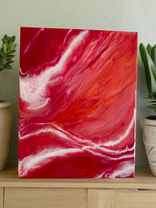 Red Swirl Birch Canvas