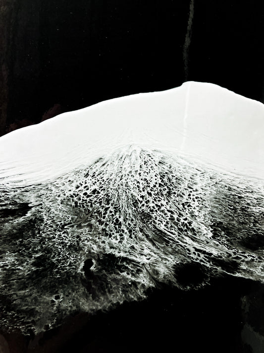 Black Sand Clear Wave Surfboard Art