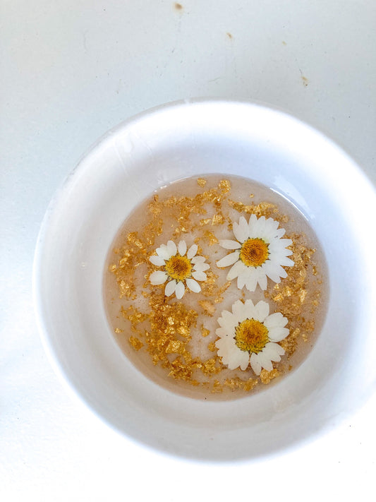 pressed flower ceramic ring dish ~ gold foil resin ceramic jewelry dish ~ engagement wedding ring dish ~ mothers day gift ideas ~ custom