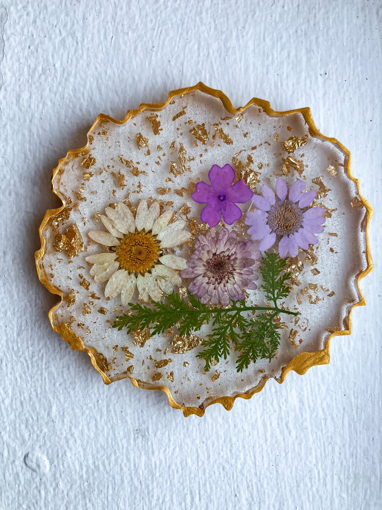 pressed flower clear coasters